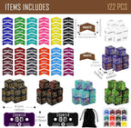 122PCS MTG Keyword Tokens & Dice & Life Counter Set for Magic Card, Health Tracker Life Counter Bulk Ability MTG Dice Set, Compatible with TCG Card Gaming Accessories CCG Creature Stats