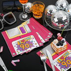 60 Pcs 90s Cocktail Paper Napkins 6.5 x 6.5 Inches Disposable Paper Napkins Dessert Beverage Napkin for Decoupage Luncheon Napkin for Party Wedding Birthday Party