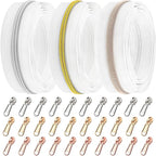 DOITEM 16.5 Yards 3 Pieces Sewing Zippers #5 Nylon Coil Zippers Assorted Zipper for Sewing with 30 Zipper Sliders for DIY Tailor Sewing Crafts Supplies, White