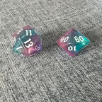 DND RPG Dice Set, Nebula Polyhedral Dice for Dungeons and Dragons, Mystery 7-Piece Set (Green Purple)