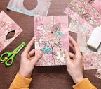 6 Inch Retro Pink Scrapbooking Paper Pad - 24 Sheets Double Sided Aesthetic Design Cards Paper for Photos Album Journals Material Decorative Collage Origami DIY Crafts Gifts Wrapping