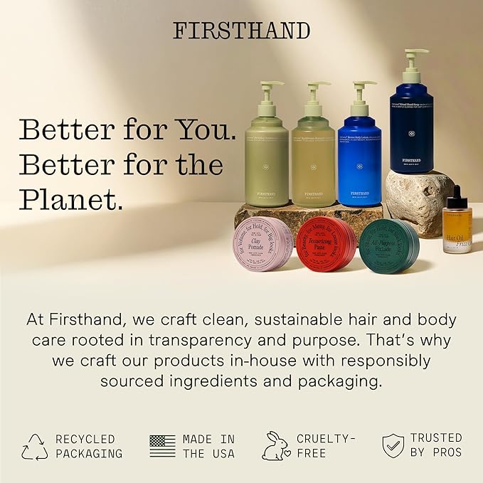 Firsthand Supply All-Purpose Hair Pomade - Clean & Non-toxic Hair Care Ingredients - Gives a Low Shine, Shape and Firm Hold To Your Hair - 3oz (88ml)