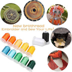 40 Spools Polyester Machine Embroidery Thread Kit 500M Colors Compatible with Brother Colors