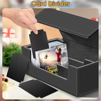 1200+ Card Deck Case for Trading Cards, Leather Commander Card Storage Box Magnetic Card Holder Fit for MTG TCG and Sport Cards