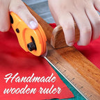 SAVINA Safety Ruler with Handle & Stainless Steel Edge - 13in Handmade Hardwood Ruler for Quilting, Sewing, Fabric, Paper & Leather Crafts - Comfortable Grip for Precision Tailoring & DIY Projects