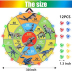 30 Inch LED Dart Board Kids Game,12PCS Sticky Balls,Indoor/Outdoor Sports Carnival Games Yard Party, Suitable for 3 4 5 6 7 8 9 10 Years Old Boys and Girls Birthday Gifts Dinosaur Toys