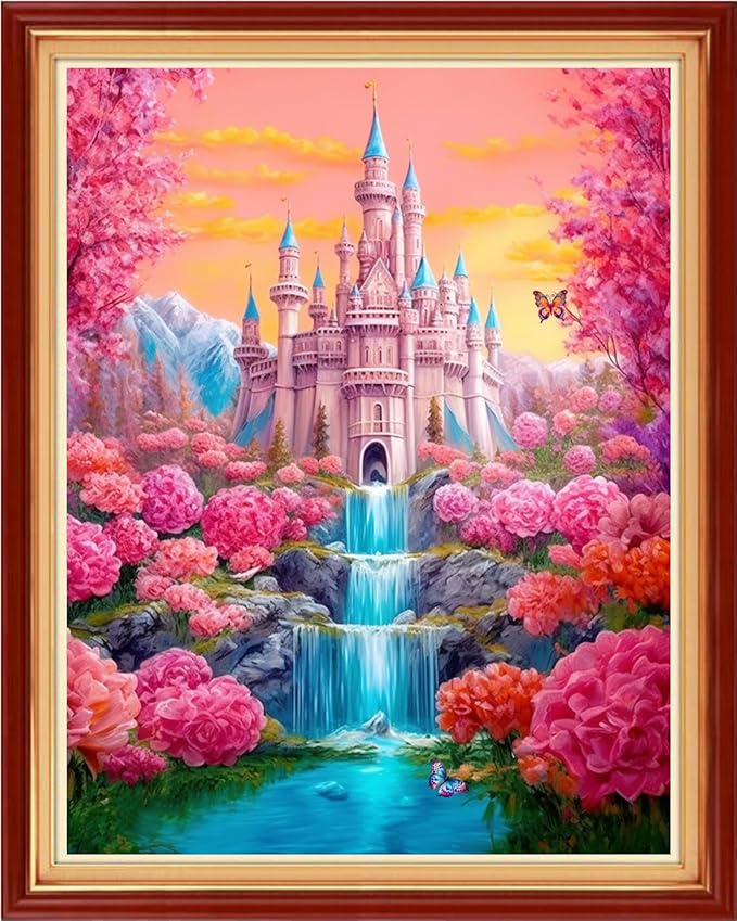 Dooxvey Cross Stitch Kits for Adult Beginners - Magic Castle 16x20 inch Pattern, Full Range of Stamped Kits, Needlepoint & Embroidery Options