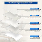 KING MOUNTAIN Linen Repair Patches, Self-Adhesive Linen Fabric Patches, 16X80 inch Extra Size, Multi Color, Can be Used for Linen Sofa Repair and Linen Clothes Repair (White)