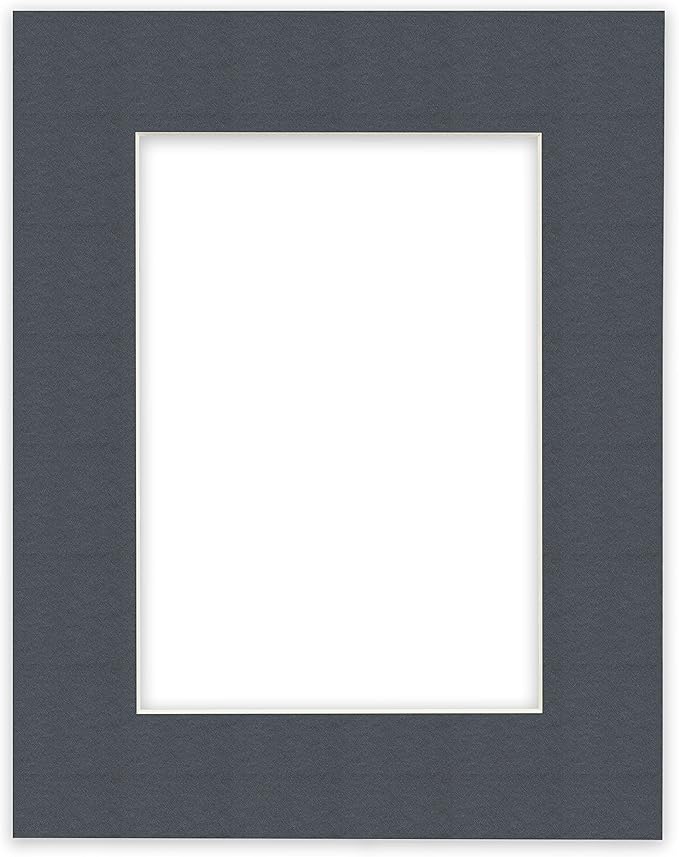 Craig Frames B573 Pre-cut Mat Board for 8.5x11 Print, 11x14, Graphite Black