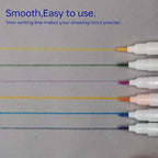 Dinggaogao 12 Pieces Water-Erasable Fabric Pen Set - 6 Colors for Sewing, Embroidery & DIY Tracing Tools
