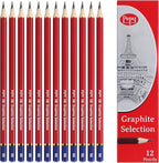 Pepy Graphite Professional Drawing Pencils - Set of 12 5B Pre-Sharpened Black Lead Pencils; Perfect for Drawing, Sketching and Shading, Graphic and Fine Art