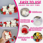Large Rose Bear Silicone Mold - 3D Teddy Bear Candle Making Molds, Cute Epoxy Resin Molds for DIY Handmade Soaps,Mother's Day Gifts, Valentine Gifts, Birthday Gifts, Home Decor Crafts