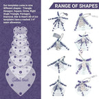 The Quilted Bear Pentagon Quilting Templates – 8 Clear Non-Slip Acrylic Quilt Templates for Precise Fabric Cutting & Stress-Free Machine Quilting - Ideal for Quilt & Sewing Supplies (¾–3")