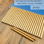 Wax Seal Stick, Ioggtser 26 PCS Mini Glue Gun Wax Seal Stick for Wax Seal Stamp, Sealing Wax Sticks for Wedding Invitations, Cards, Envelopes (Brown)