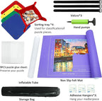 Puzzle Mat Roll Up| Jigsaw Puzzle Mat Roll Up| Roll-Up Save Pad Trays for Sorting Table Board Glue Sheets and Frame Keeper Storage Accessories for Kids and Adults (Purple, 1500pcs)