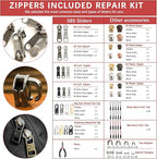 Zipper Repair Kit (188 Pcs) - Universal Fixer for Luggage, Backpacks, Jackets, Coats & Boots Includes #3#5#8#10 Sliders, Zipper Pull Replacement, Stops & Repair Tool（Non-YKK Compatible）