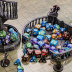 CiaraQ Polyhedral Dice Set (35 Pieces) with Black Pouches, 5 Complete Double-Colors Dice Sets of D4 D6 D8 D10 D% D12 D20 Compatible with Dungeons and Dragons DND RPG MTG Table Games