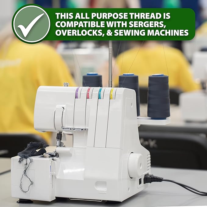 Mandala Crafts 4 Pack of Serger Threads Cones Spools - 20S/2 24000 Yards Polyester Blush Threads for Sergers Machine and Overlock Quilting Sewing Machine