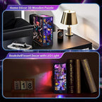 3D Wood Puzzle Book Nook Kit, Futuristic Miniature Bookshelf Insert with LED Lights, DIY Cyberpunk Bookend Décor for Display, Unique Craft for Adults and Teens (Endless Dimensions)