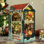 Christmas Book Nook Kit - DIY Miniature House Dollhouse Kit for Adults and Teens, Booknook Bookshelf Insert Christmas Decorations, Gifts for Family and Friends (Merry Christmas)