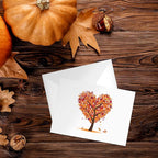 Seasons of Life Note Card Assortment Pack/Set Of 24 Greeting Cards And White Envelopes / 4 7/8" x 3 1/2" Cards Featuring 4 Seasonal Tree Designs