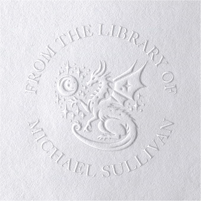 Dragon Book Embosser, Custom Round Library Book Embosser, Fantasty Fiction Dragon Ex Libris Embosser, Gift for Book Lover | Black or Pink Embosser (Dragon #4)