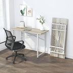 Folding Desk 47 inch No Assembly Required Home Office Table, Writing Gaming Computer Camping Desk, Beige