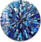 My Photostation.com 27.5''(70cm) Diameter Radiant Mosaic Burst Round Glass Wall Art Tempered Glass Printing Wall Decor Large Wall Art Wall Hangings