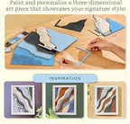Lifelines FlowCrafts, Layered Wooden Wall Art - Framed Art Piece with 9 Layers, 5 Paint Colors, 9 Adhesive Patterns & Picture Frame - Sensory Arts & Crafts Kit for Teens & Adults - DIY Wall Décor