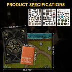 CZYY DND Battle Map Book – 32 Reusable Dry/Wet Erase Mats with 100+ Scenery Decals, 1" Grid & Lay-Flat Binding - Portable RPG Terrain Kit for Campaigns, Game Night & Miniature Battles (Style A)