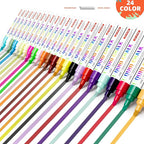 Chalk Markers for Blackboard 24 Colors Wet-Dry Erasable Liquid Chalk Marker, Dust Free Chalk Pen with 6mm Reversible Bullet & Chisel Tip for Car, Window, Glas, Whiteboard, Chalkboard, Mirror, Calendar