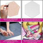 Hexagon Quilting Template Set - 8" with 1/4" Seam Allowance - Durable Acrylic Templates for Quilting, Patchwork, Crafting, & Sewing Projects - Clear Templates for Accurate Designing