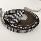 Buffalo Check Ribbon Black and White Gingham Ribbon 25 Yards for Crafts (3/8", Black)