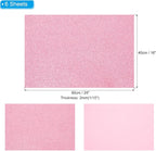 PATIKIL 2mm(1/10") Thick Non Adhesive Glitter Foam Sheet 16x24inch(40x60cm) Pink, EVA Shiny Foam Board for Craft, 6 Pcs