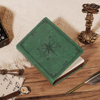 AHGXG Thick Journal Lined Notebook for Men - 320 Numbered Pages A5 College Ruled Notebook for Writing, 100gsm Paper, Vintage Leather Hardcover, for Women Work Office School, 5.75'' X 8.38''- Dark Green