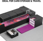 ZLCA Card Deck Box 6 In 1 with MTG Playmat,Large TCG Card Deck Case for Magic Yugioh Sports Cards(Black Kit)