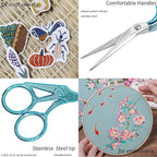 BIHRTC 4.5Inch Small Craft Scissor Stainless Steel Sharp Tip Scissors with Leather Protect Cover Knitting Scissors for Embroidery Craft Needle Work Art Work Handcraft Threading