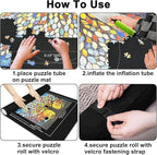 Napzy Puzzle Mat-Jigsaw Puzzles Matt Roll Up to 3000pcs Roll-up Puzzled Board Puzzling Organizers and Storage with 8PCS Jigsaws Sorting Trays, Drawstring Storages Bag Jigsawn Keeper Saver