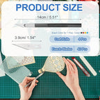MECCANIXITY 4 Pcs Exacto Knife, Craft Hobby Knife with 40 Exacto Blades(#11) Profession Craft Knives for Crafting, Modeling, Scrapbooking (Red, Gold, Blue, Black)