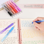BAYTORY 24Pcs Colored Erasable Gel Pens, Fine Point 0.7mm, Retractable Assorted Colors Pen with Eraser, Smooth Writing Erasable Pens for Drawing Crossword Puzzles