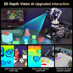 Yahboom ROS2 Robot Kit with Jetson Orin NX 16GB Super Large AI Model with 6DOF Robotic Arm,7-inch HD Display,AI Voice Interaction Module Provides AI Vision、App Control