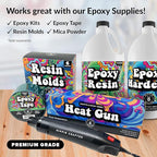 Craft Heat Gun for Crafts, 2-Speed 300W Mini Hot Air Torch Tool for Resin, Polymer Clay, Candle Making, Shrink Wrapping, Embossing, Epoxy Painting, Tumblers, and Bubble Busting in Art Projects