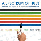 Spartan Industrial - 1" X 60 yd Blue Masking Tape - 12 Colored Tape Rolls for Bundling, Labeling, and More - No Residue, 5.5 Mil