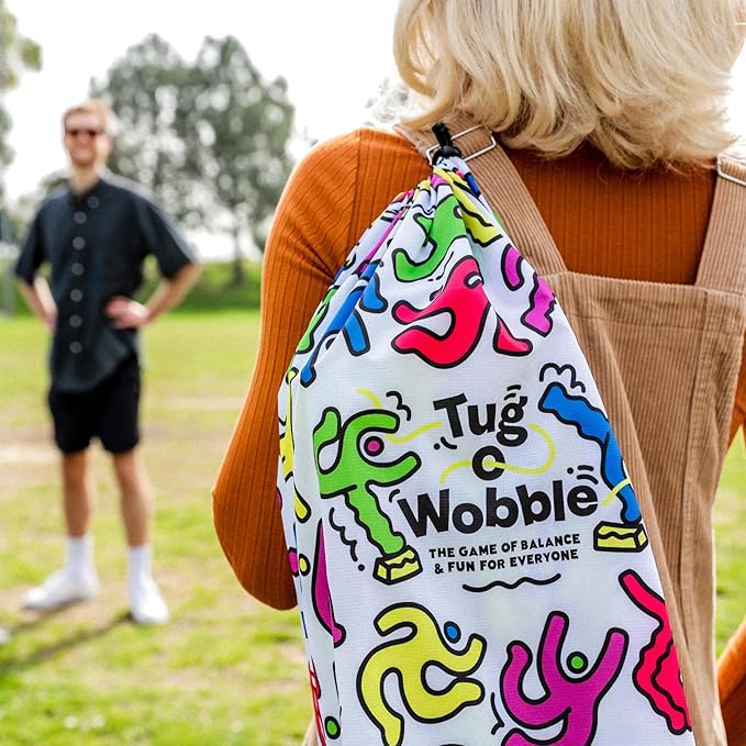 TUG O' WOBBLE: The Ultimate Balancing Outdoor and Indoor Game, Fun for Everyone, Lawn Game for The Backyard, Park, or Yard with Carrying Bag, Family Friendly Gift