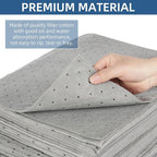100 PCS Oil Absorbent Pads, 16.5" x 12.6" x 2mm Universal Spill Absorbent Pads Heavy Weight Absorbent Mat Pads for Absorbing Water, Oil, Grease, Coolant, and Other Fluids (Gray)