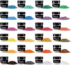 Rolio Mica Powder Pearlescent Color Pigment - Art Set for Resin Epoxy - for Soap Making, Nail Polish, Lip Gloss, Eye Shadow, Slime & Candle Jars - 10g, 24 Jars - (Pastel Set)