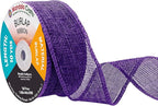 Mandala Crafts Purple Burlap Ribbon 1.5 Inches Wide Jute Ribbons for Crafts - 20 Yds Roll Rustic Burlap Wrap Trim Ribbons for Wreaths Bows Wedding Party Decoration