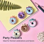 HILAZA Donut Erasers for Kids Bulk, 24 Pieces 3D Cute Fun Monster Erasers for Party Favors Classroom Prizes