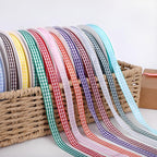 Classic Gingham Checkered Ribbon, Assorted Colors Premium Polyster Plaid Checkered Craft Ribbon for Gift Wrapping, DIY Projects, Hair Bows,Scrapbooking & Party Decor (Red, 3/8x50Yd)