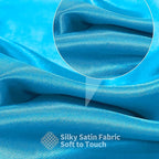 RUDONG M Aqua Blue Satin Fabric by The Yard, 5 Yard x 60 Inch Wide Silky Charmeuse Satin Fabric, Soft Satin Fabric for Wedding Decorations, Bridal Dress, Sewing, Accessories, DIY Crafts